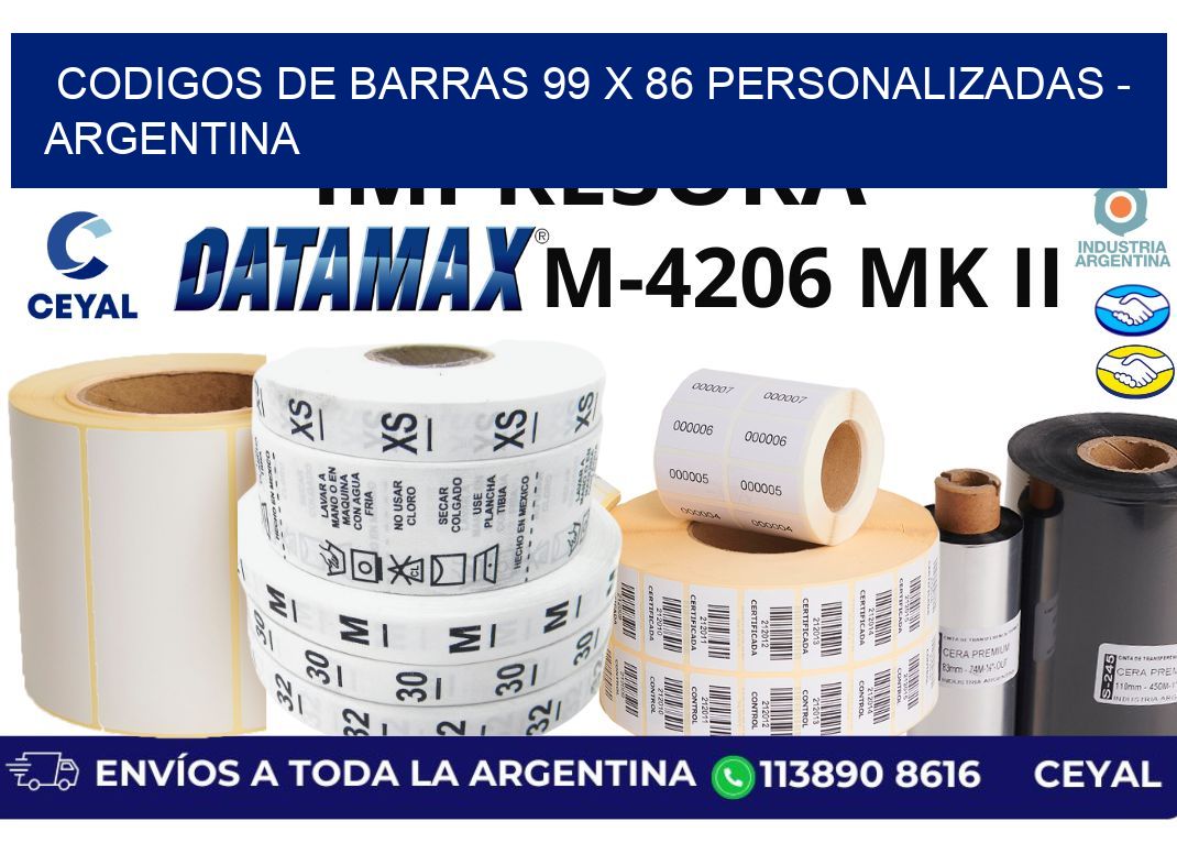 codigos de barras 99 x 86 personalizadas - Argentina