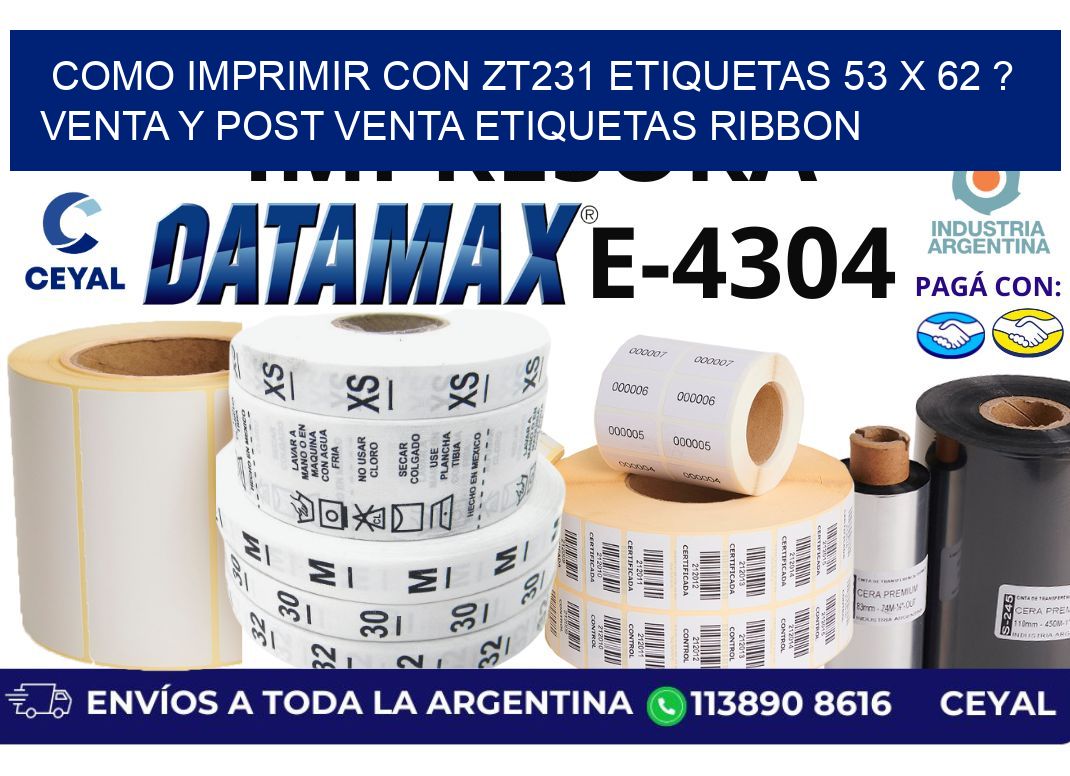 como imprimir con zt231 etiquetas 53 x 62 ? Venta y post venta etiquetas ribbon