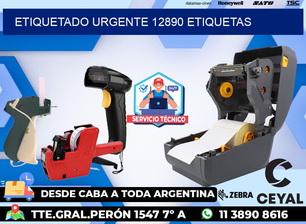 etiquetado urgente 12890 etiquetas