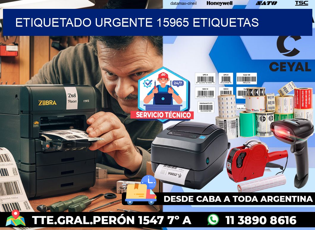 etiquetado urgente 15965 etiquetas