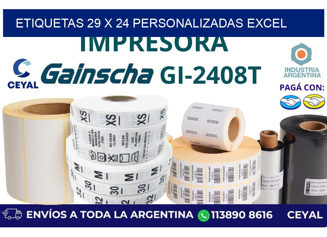 etiquetas 29 x 24 personalizadas excel