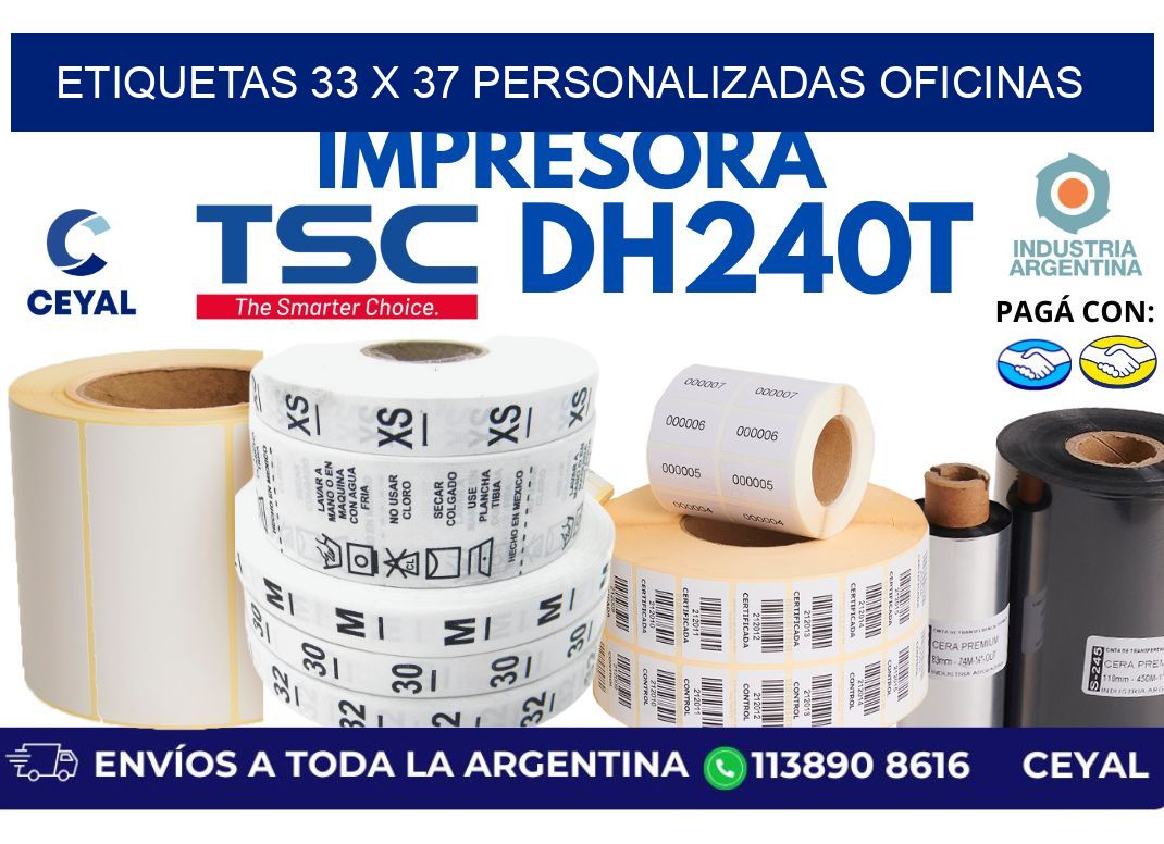 etiquetas 33 x 37 personalizadas oficinas