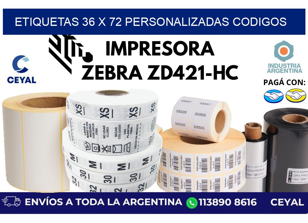 etiquetas 36 x 72 personalizadas codigos