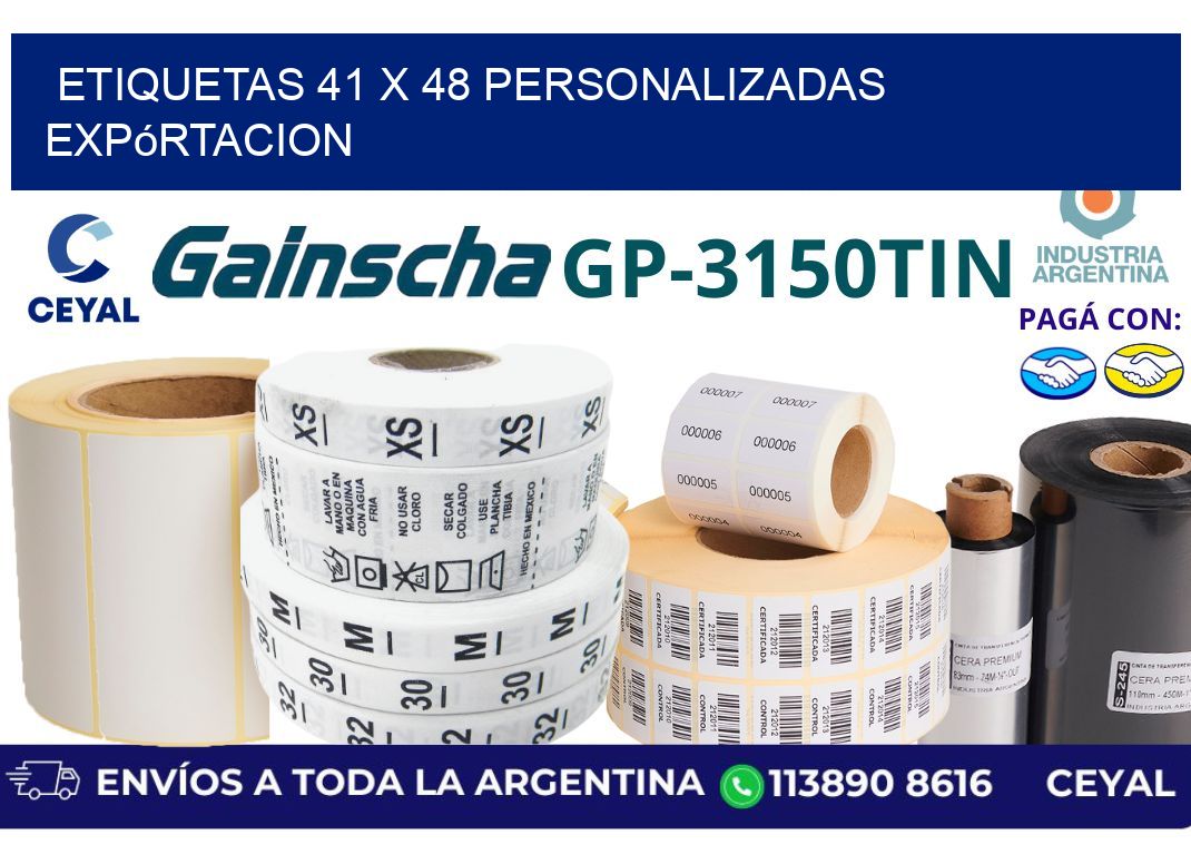 etiquetas 41 x 48 personalizadas expórtacion