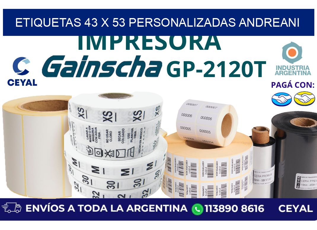 etiquetas 43 x 53 personalizadas andreani