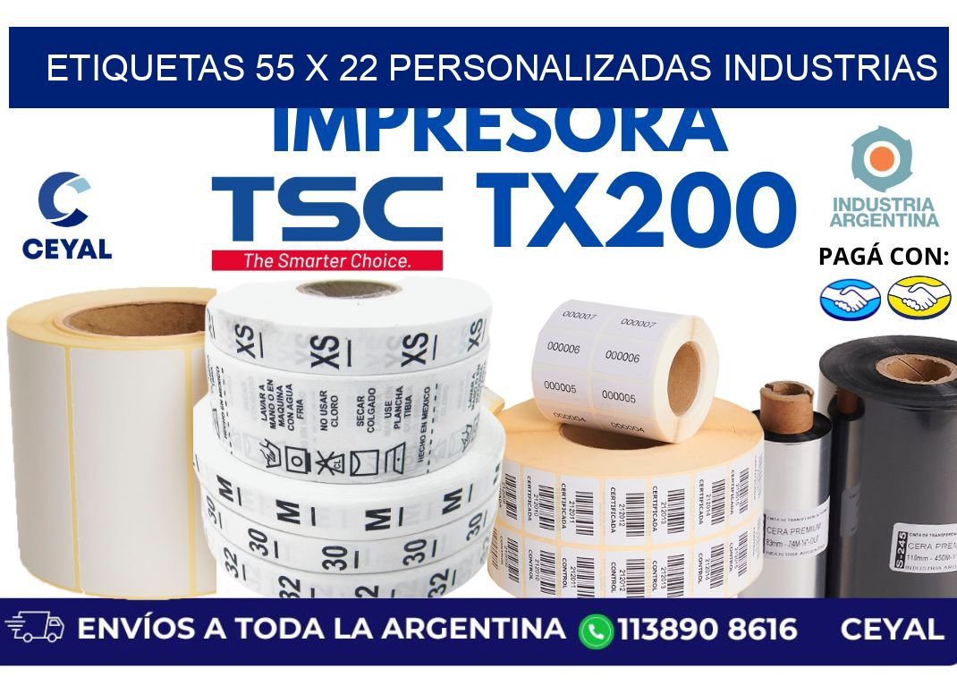 etiquetas 55 x 22 personalizadas industrias