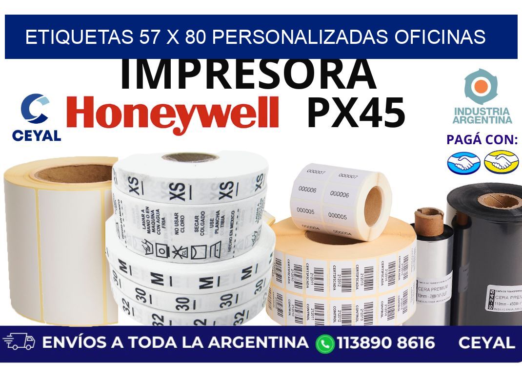 etiquetas 57 x 80 personalizadas oficinas