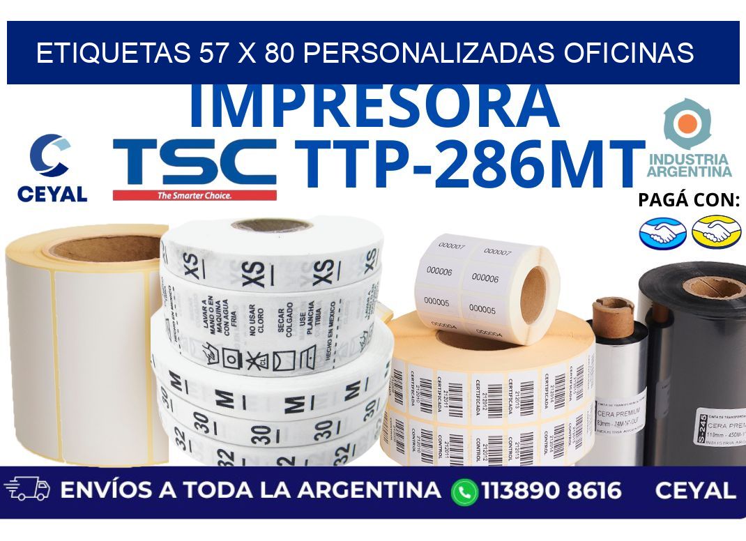 etiquetas 57 x 80 personalizadas oficinas
