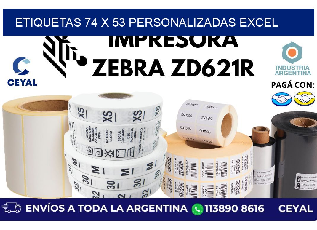 etiquetas 74 x 53 personalizadas excel