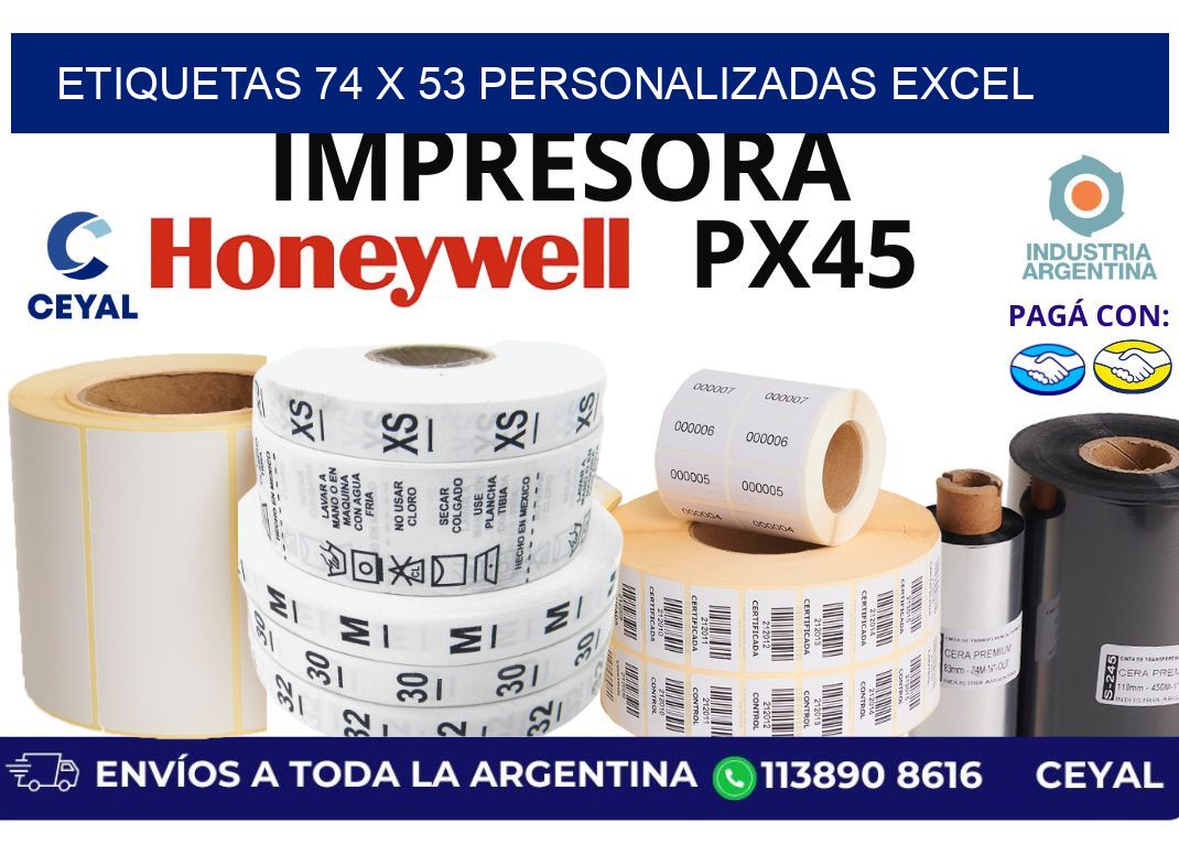 etiquetas 74 x 53 personalizadas excel