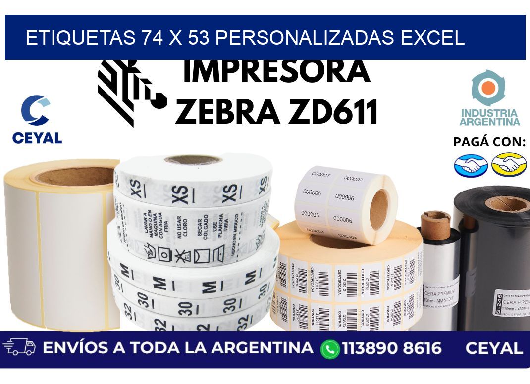 etiquetas 74 x 53 personalizadas excel