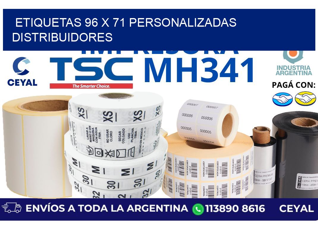 etiquetas 96 x 71 personalizadas distribuidores