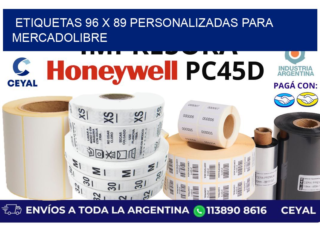 etiquetas 96 x 89 personalizadas para mercadolibre