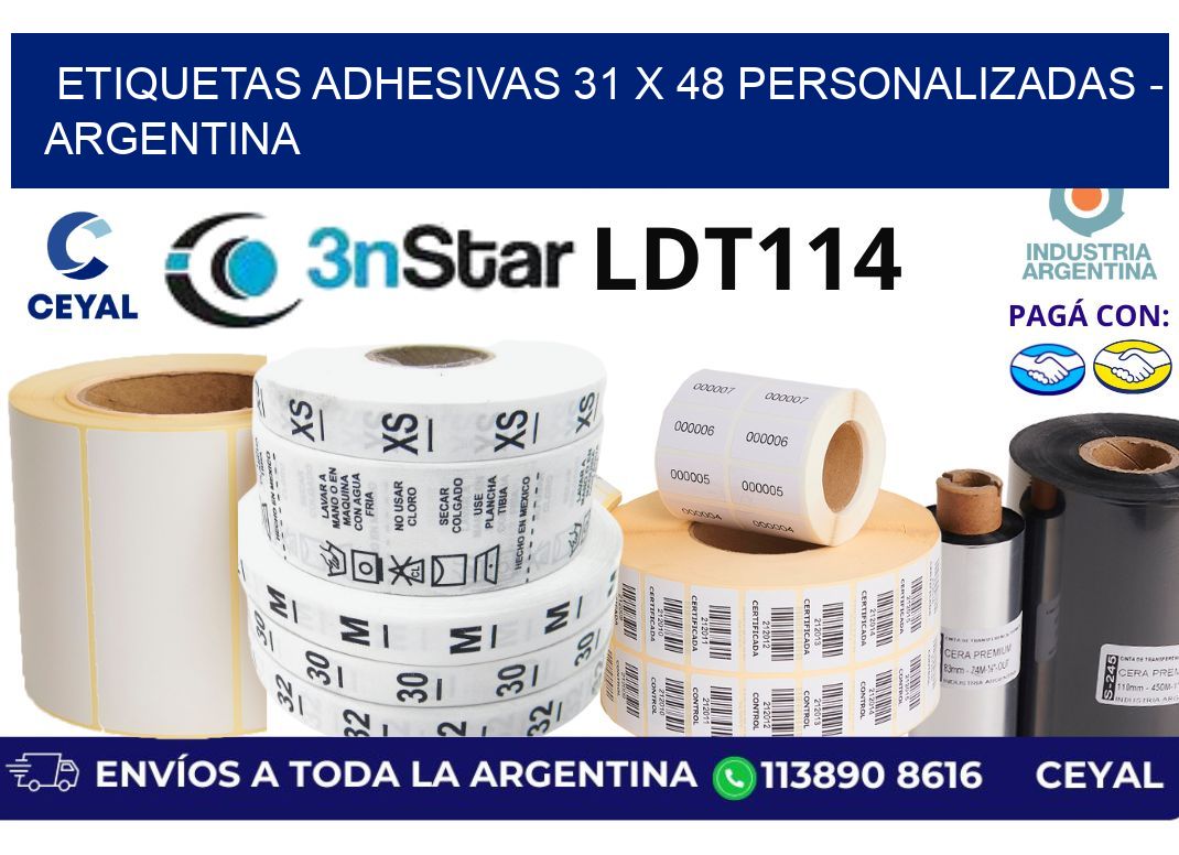 etiquetas adhesivas 31 x 48 personalizadas - Argentina