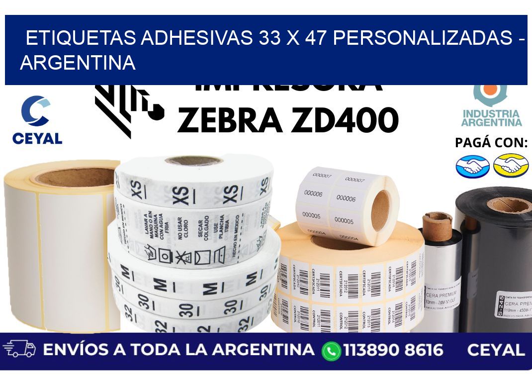 etiquetas adhesivas 33 x 47 personalizadas – Argentina