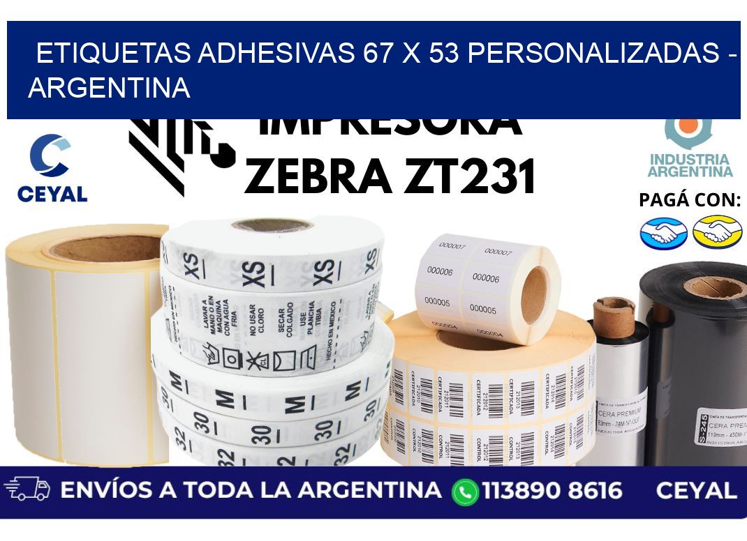 etiquetas adhesivas 67 x 53 personalizadas – Argentina