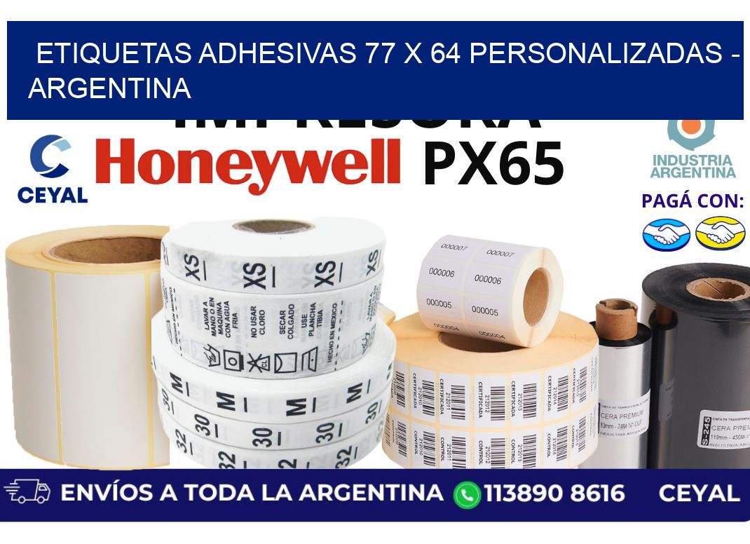 etiquetas adhesivas 77 x 64 personalizadas - Argentina