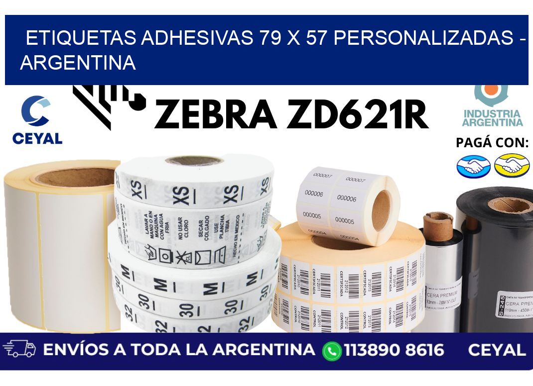 etiquetas adhesivas 79 x 57 personalizadas - Argentina