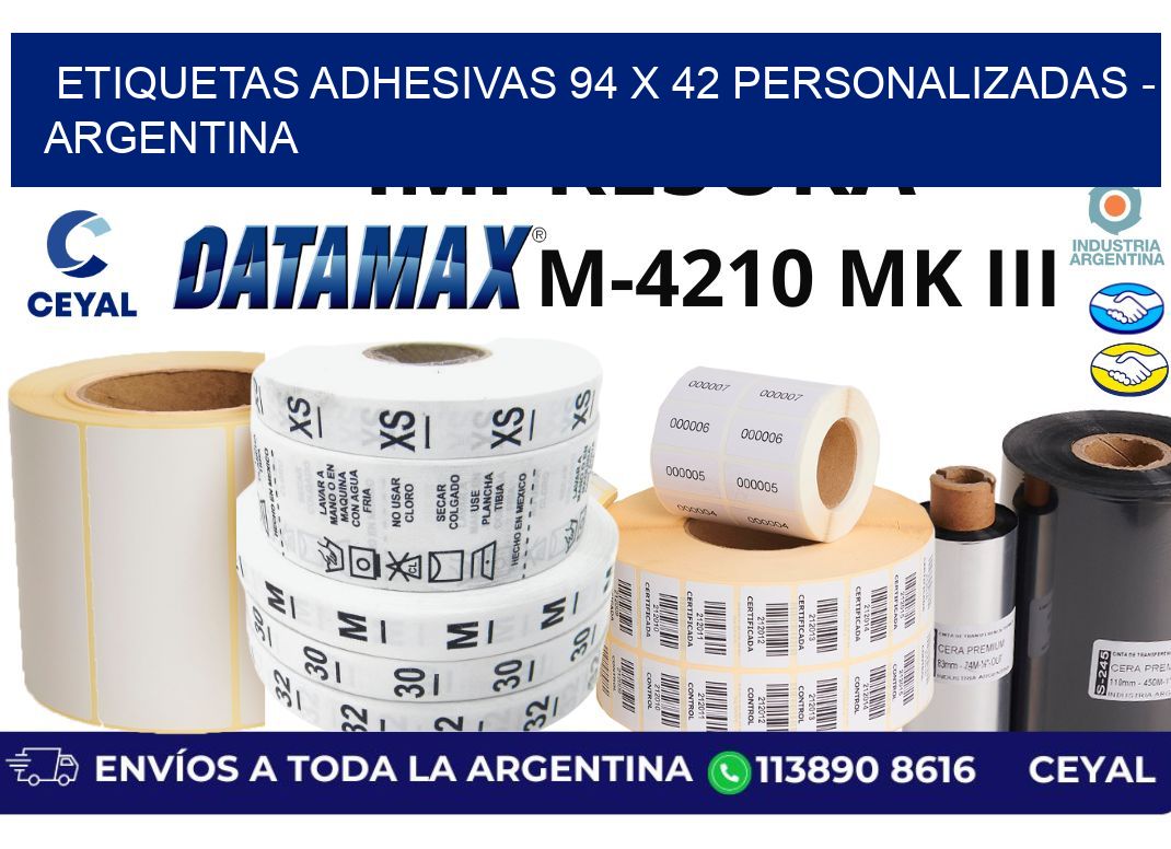 etiquetas adhesivas 94 x 42 personalizadas – Argentina
