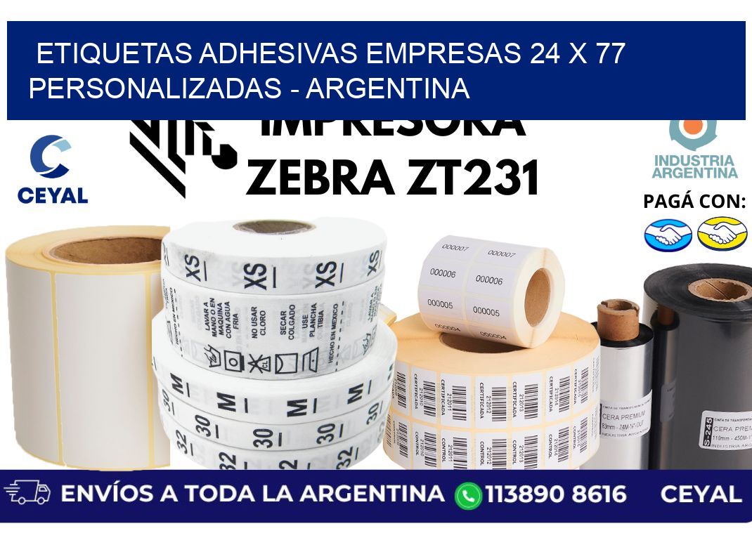 etiquetas adhesivas empresas 24 x 77 personalizadas - Argentina