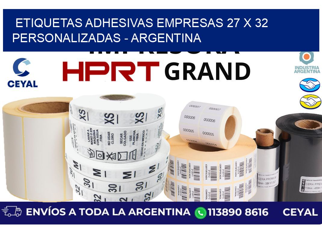 etiquetas adhesivas empresas 27 x 32 personalizadas - Argentina