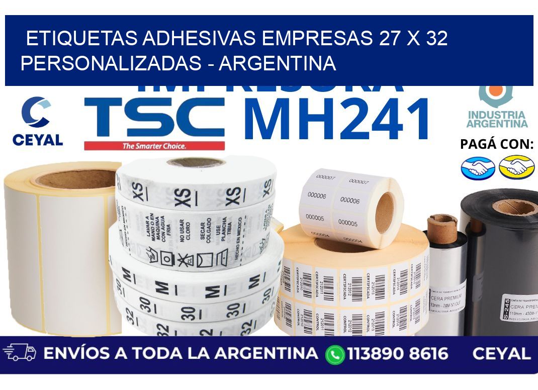 etiquetas adhesivas empresas 27 x 32 personalizadas – Argentina