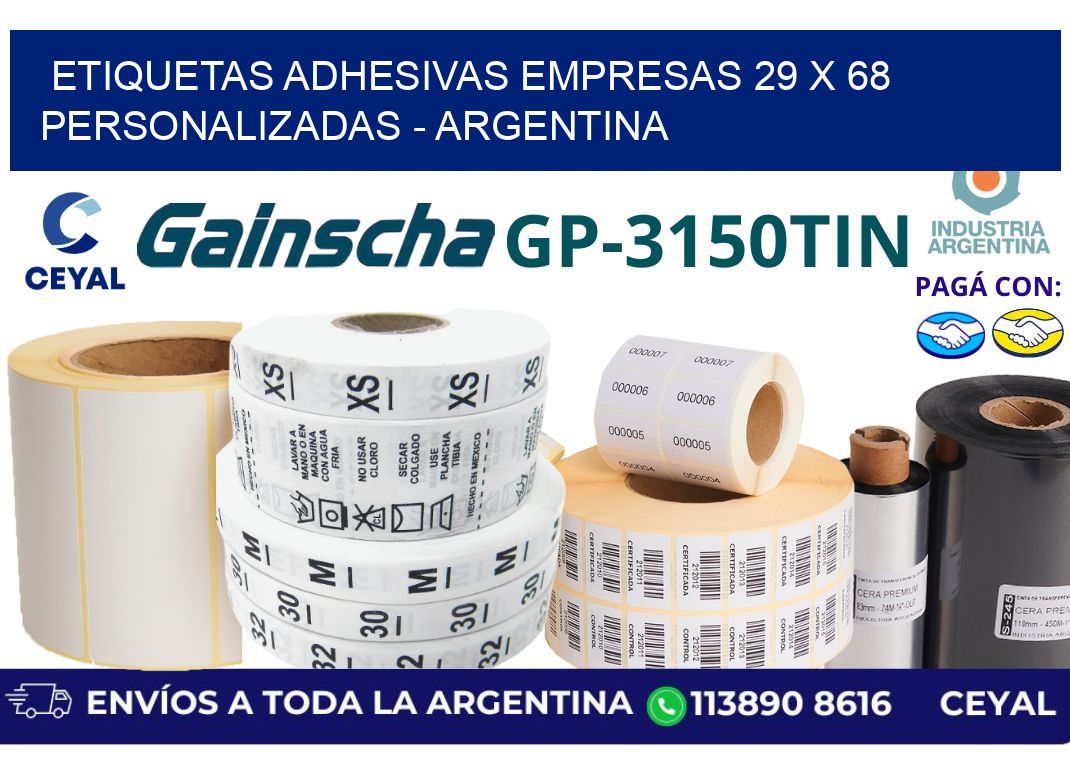 etiquetas adhesivas empresas 29 x 68 personalizadas – Argentina