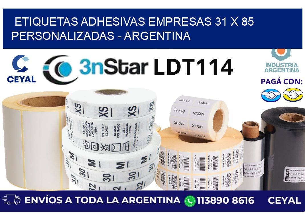 etiquetas adhesivas empresas 31 x 85 personalizadas – Argentina