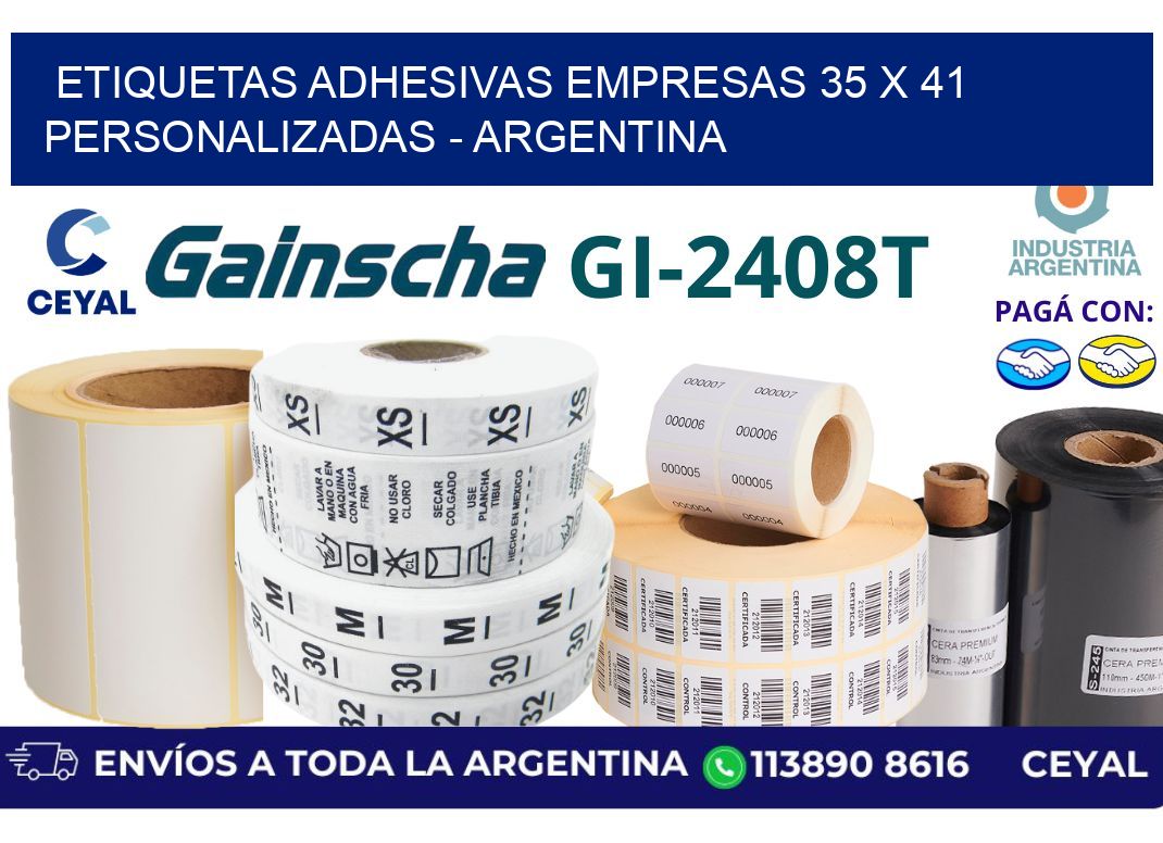 etiquetas adhesivas empresas 35 x 41 personalizadas - Argentina
