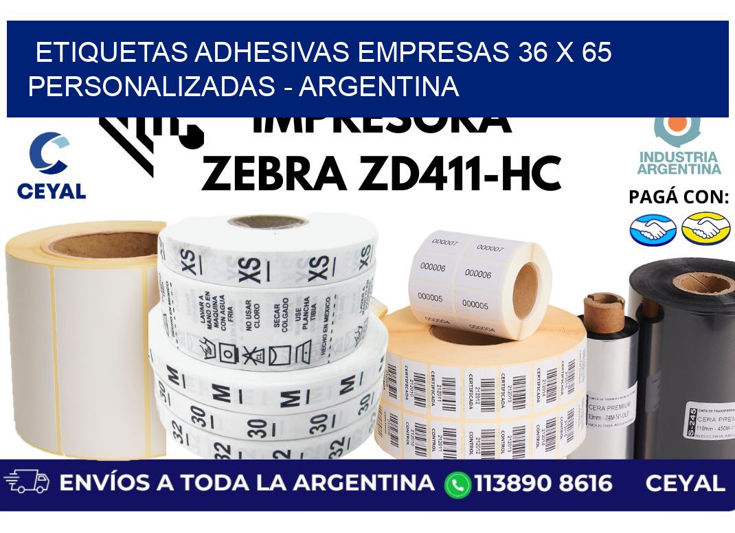 etiquetas adhesivas empresas 36 x 65 personalizadas - Argentina