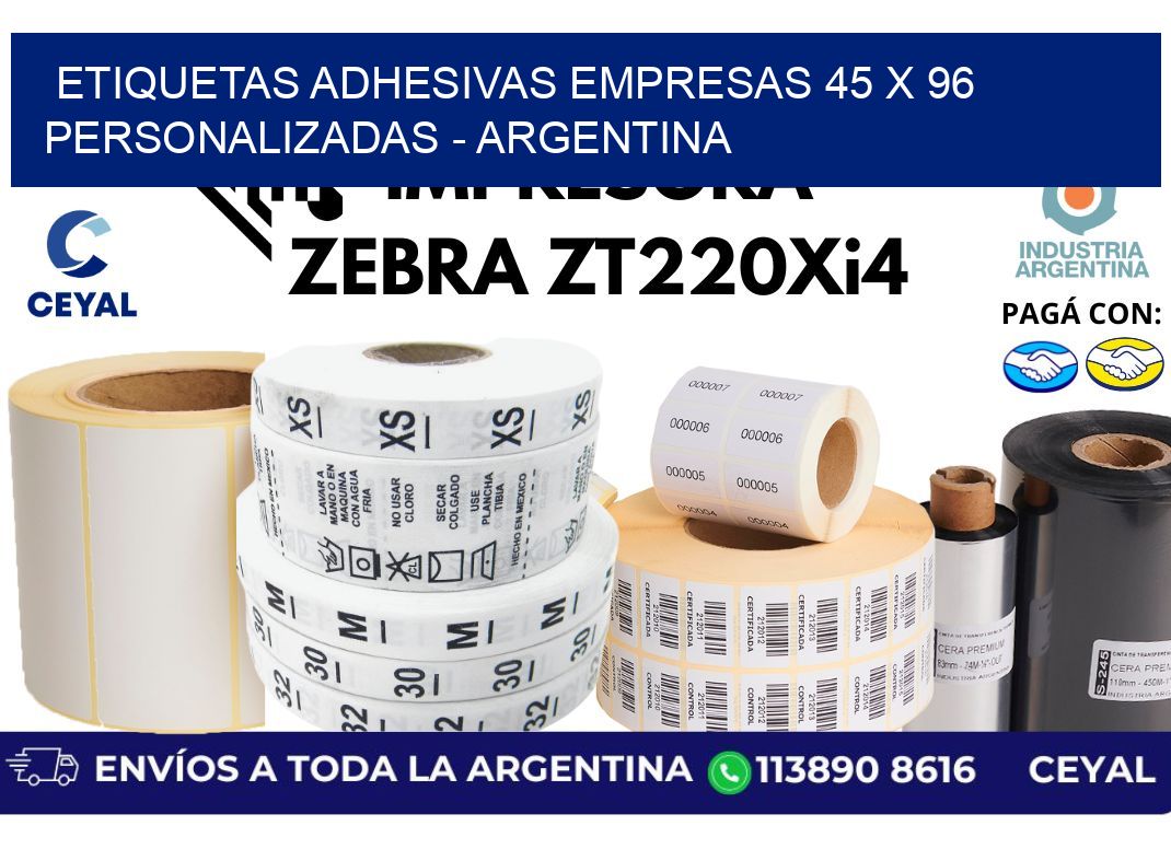 etiquetas adhesivas empresas 45 x 96 personalizadas - Argentina