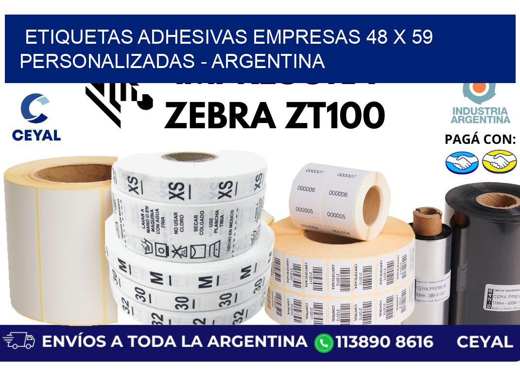 etiquetas adhesivas empresas 48 x 59 personalizadas – Argentina