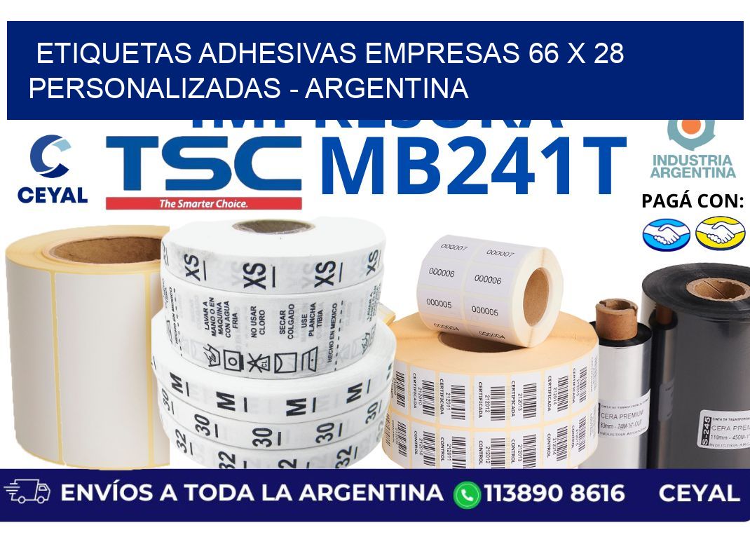 etiquetas adhesivas empresas 66 x 28 personalizadas - Argentina