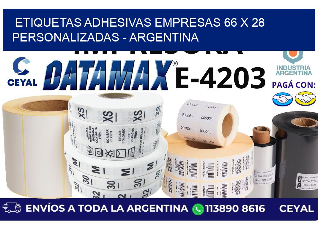etiquetas adhesivas empresas 66 x 28 personalizadas – Argentina