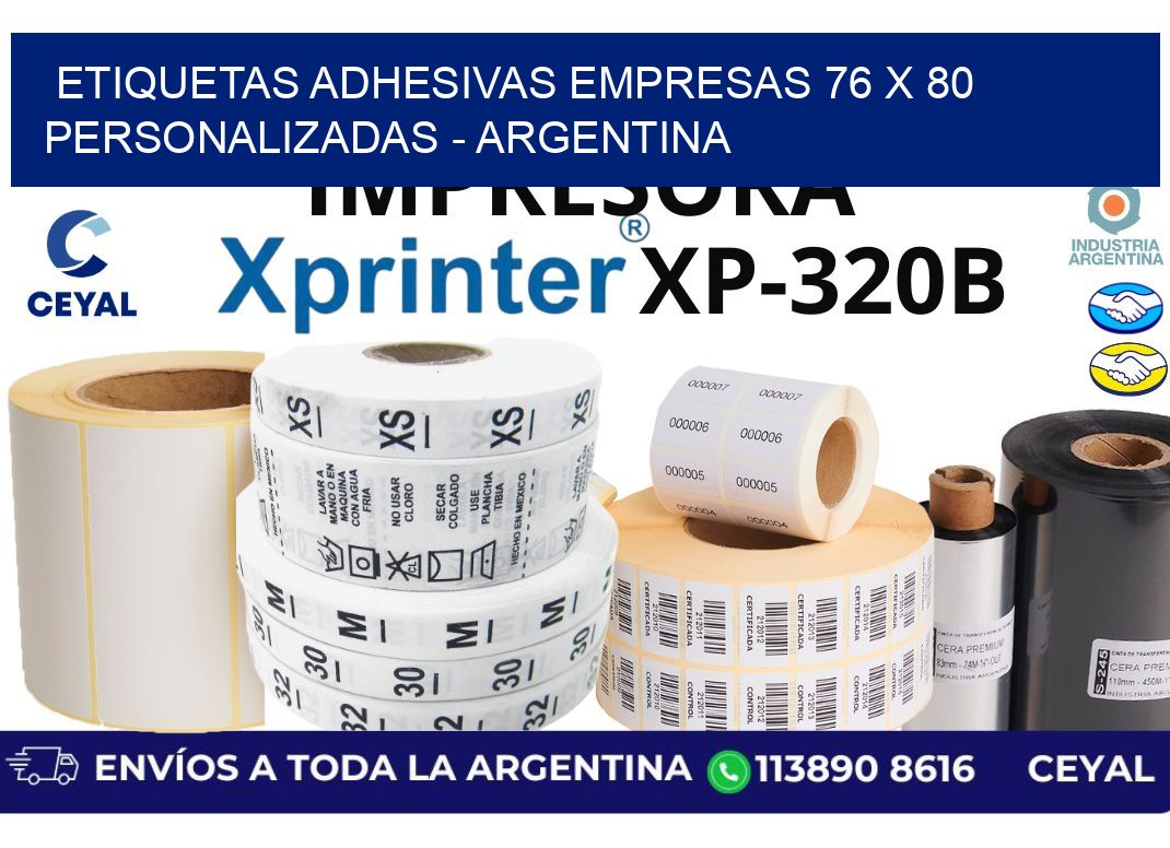 etiquetas adhesivas empresas 76 x 80 personalizadas – Argentina
