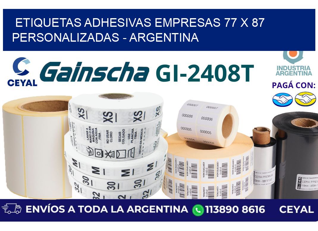 etiquetas adhesivas empresas 77 x 87 personalizadas – Argentina