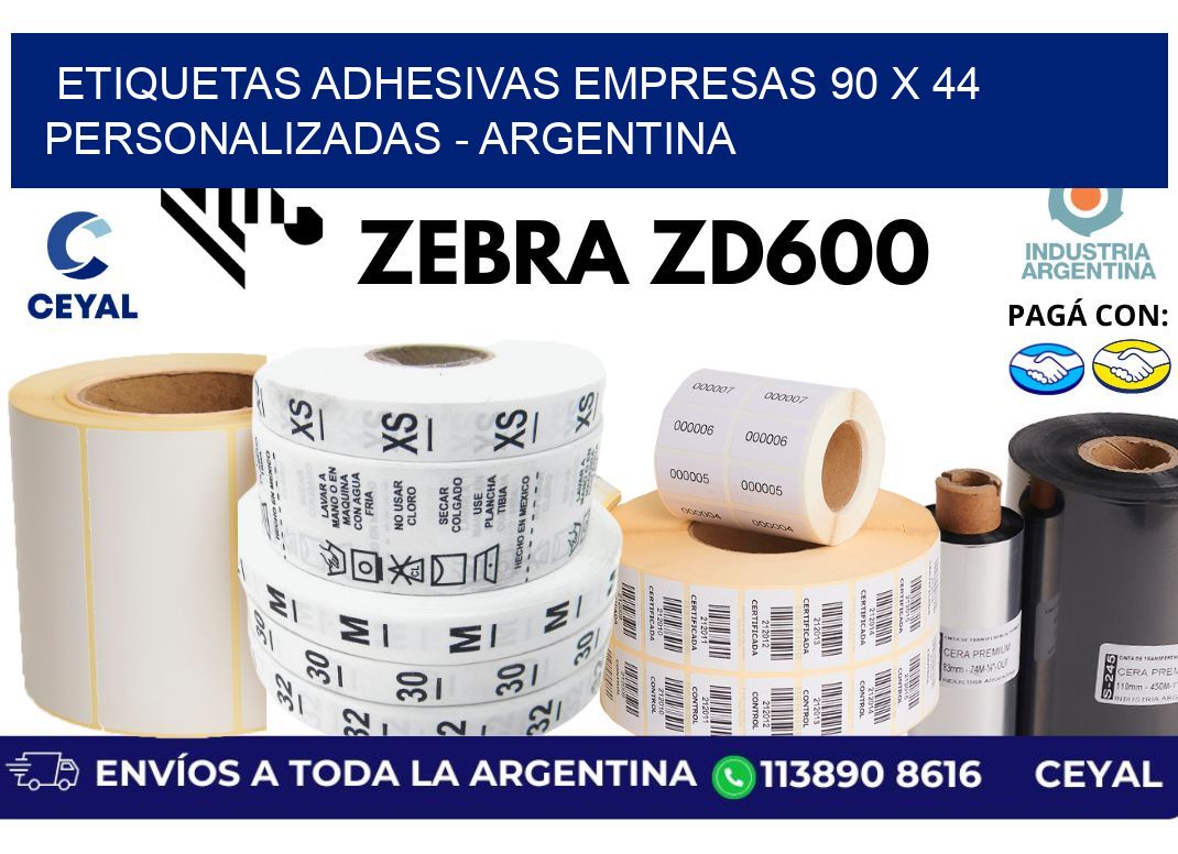 etiquetas adhesivas empresas 90 x 44 personalizadas - Argentina