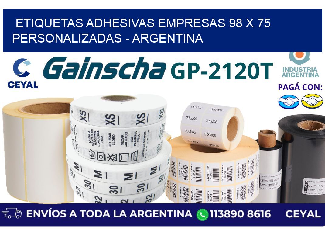 etiquetas adhesivas empresas 98 x 75 personalizadas – Argentina