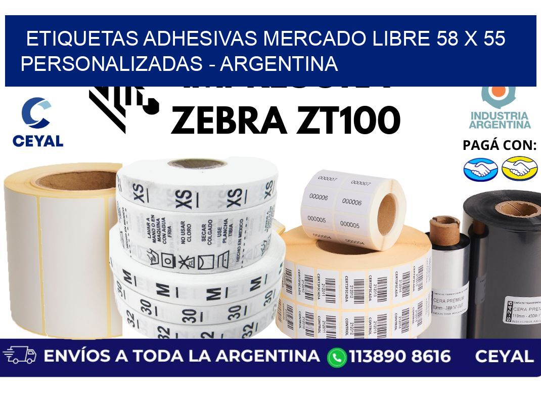 etiquetas adhesivas mercado libre 58 x 55 personalizadas - Argentina