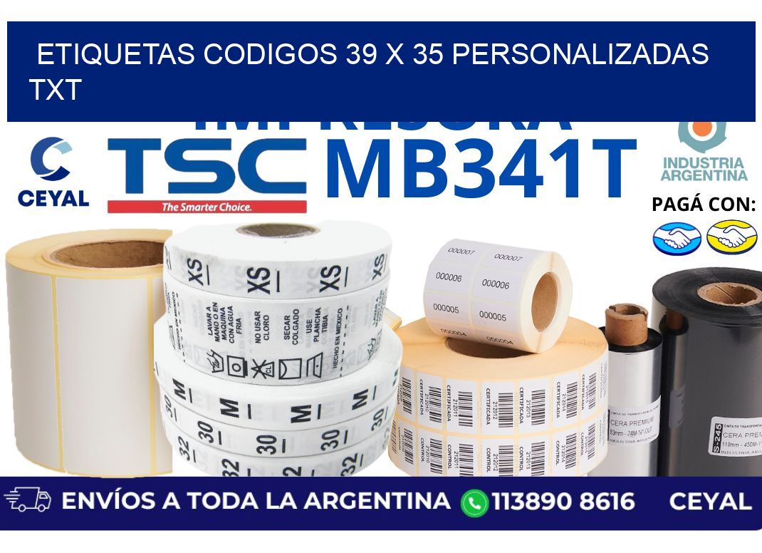 etiquetas codigos 39 x 35 personalizadas txt