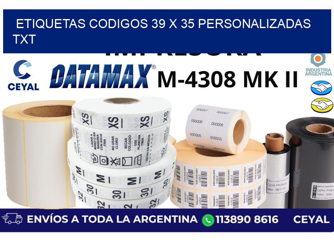 etiquetas codigos 39 x 35 personalizadas txt