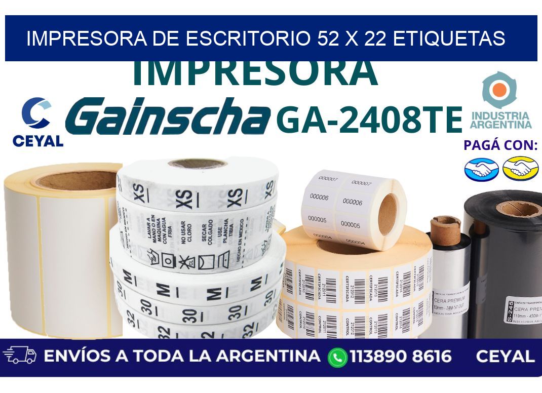 impresora de escritorio 52 x 22 etiquetas