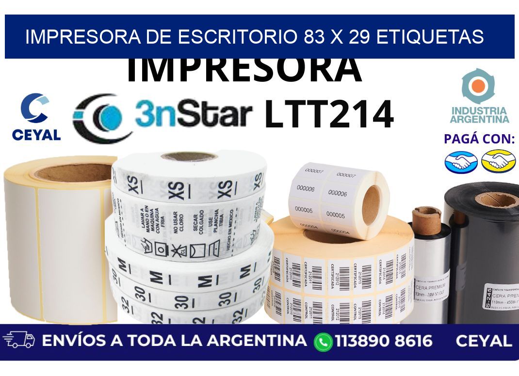 impresora de escritorio 83 x 29 etiquetas