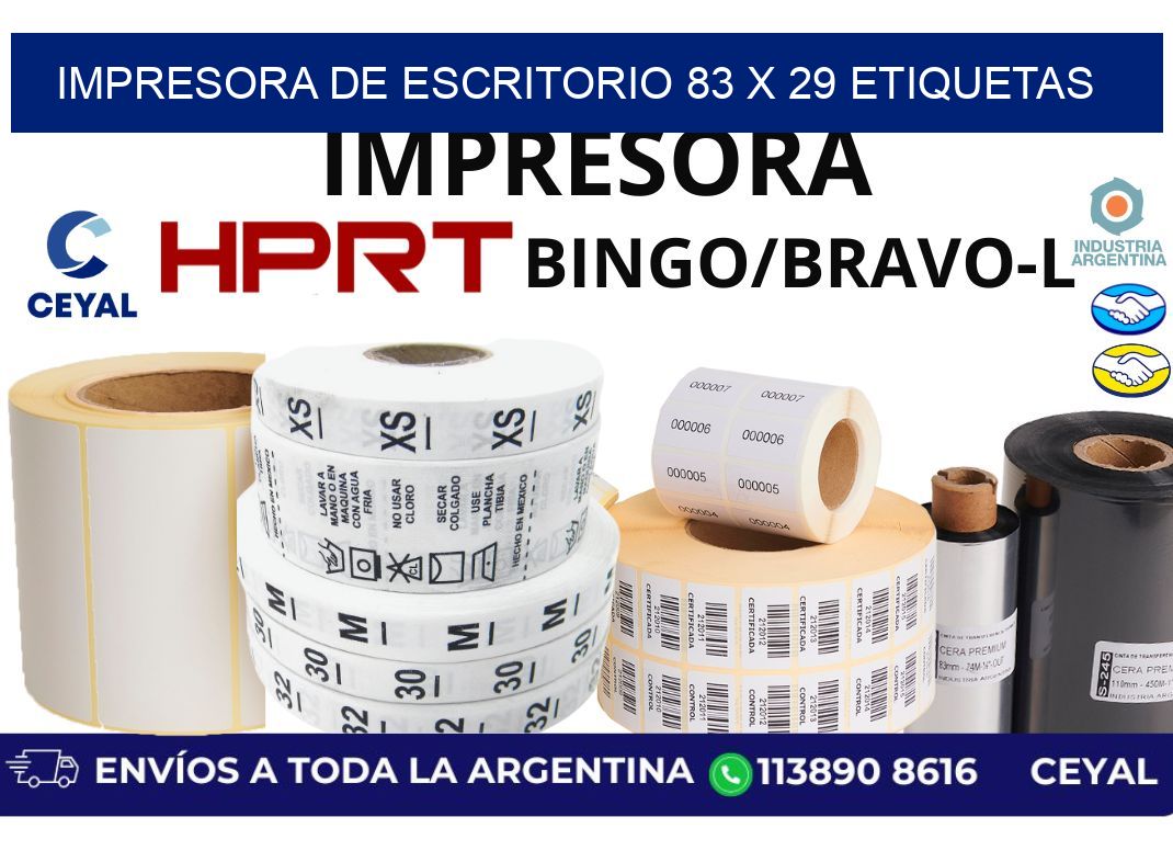 impresora de escritorio 83 x 29 etiquetas
