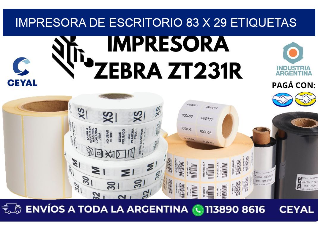 impresora de escritorio 83 x 29 etiquetas
