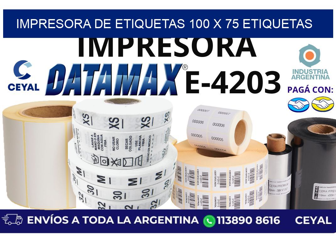 impresora de etiquetas 100 x 75 etiquetas