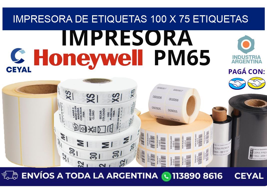 impresora de etiquetas 100 x 75 etiquetas