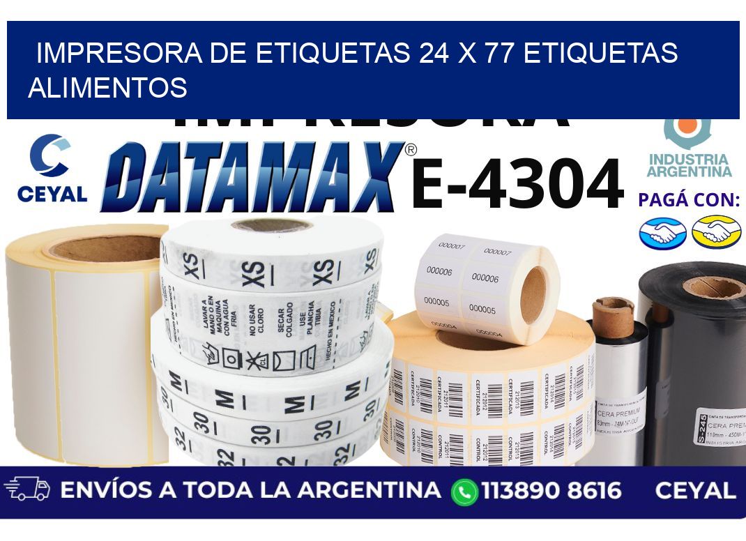 impresora de etiquetas 24 x 77 etiquetas alimentos