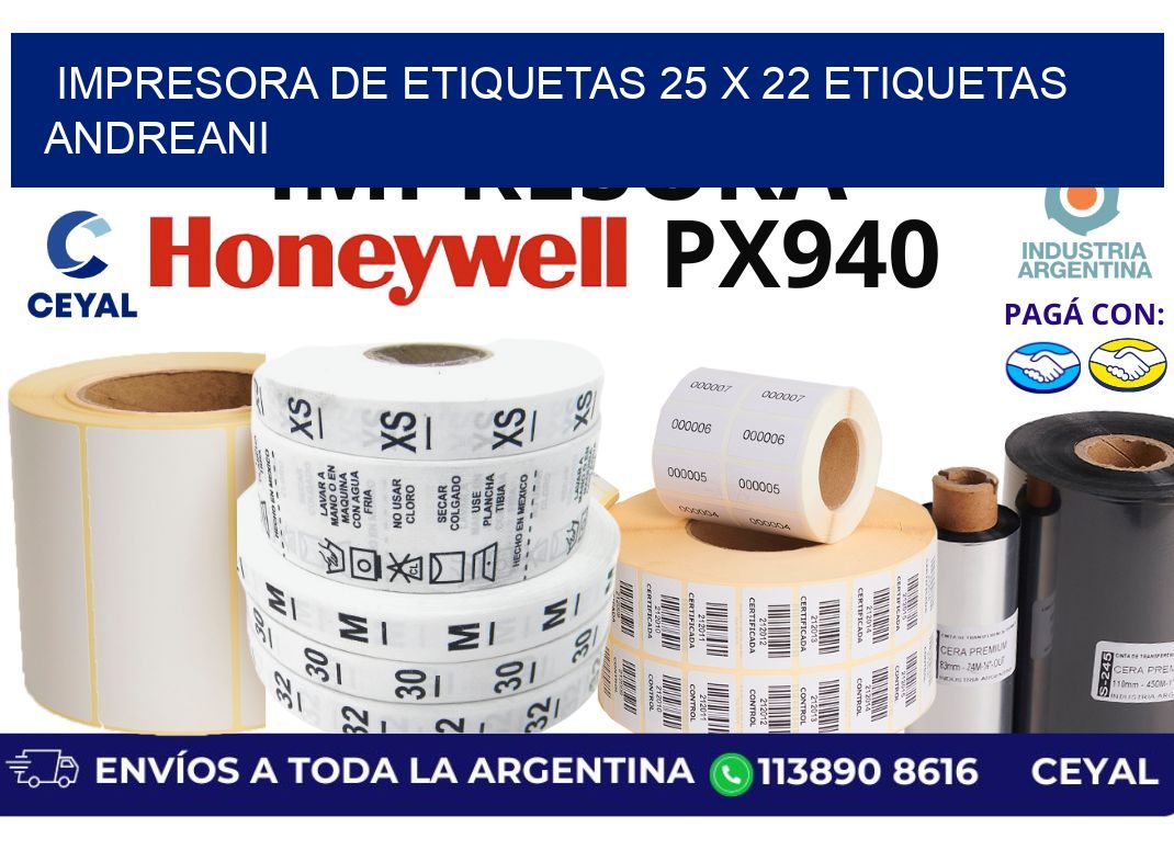 impresora de etiquetas 25 x 22 etiquetas andreani