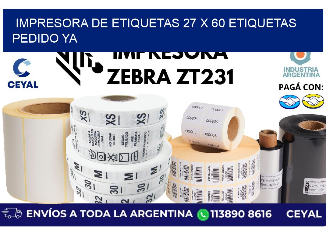impresora de etiquetas 27 x 60 etiquetas pedido ya